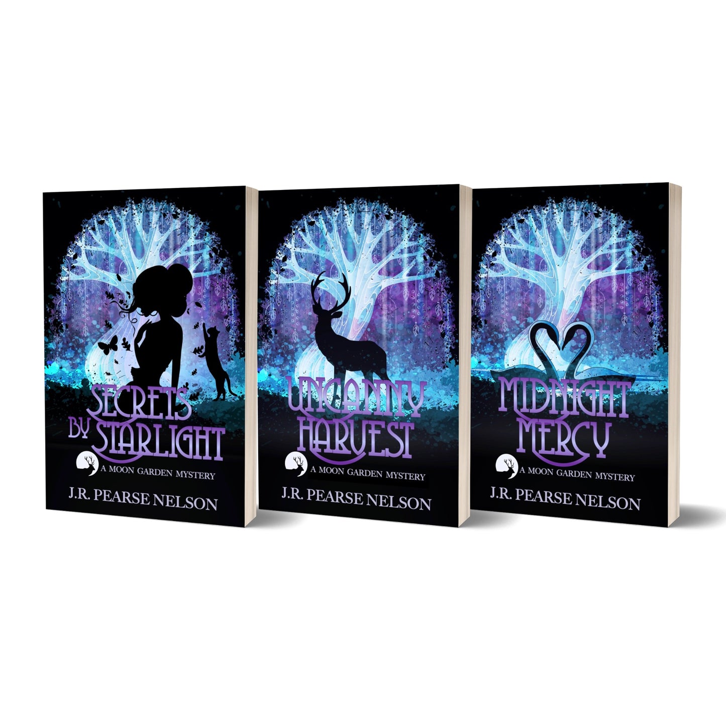 Moon Garden Mysteries collection books 1-3 paranormal cozy author J.R. Pearse Nelson