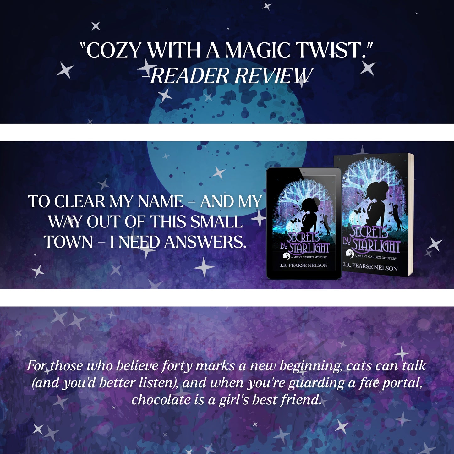 SECRETS BY STARLIGHT, MOON GARDEN MYSTERIES #1, EBOOK