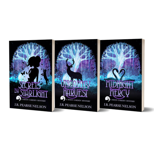 Moon Garden Mysteries collection books 1-3 paranormal cozy author J.R. Pearse Nelson