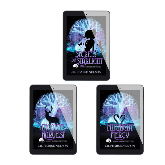 Moon Garden Mysteries books 1-3 paranormal cozy author J.R. Pearse Nelson